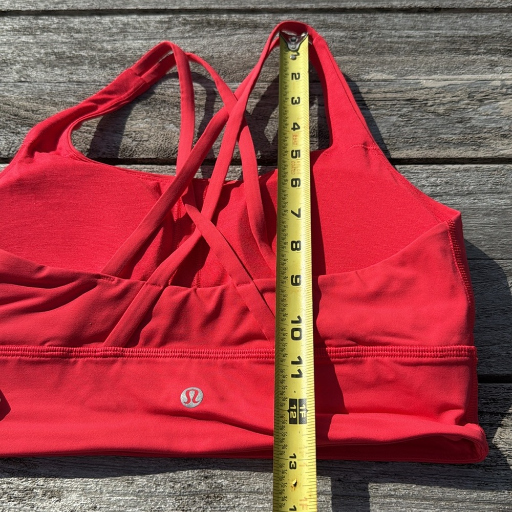 Lululemon Energy Longline Bra B–D Cups Red Glow size 8 NWT SPORTS BRA - Picture 7 of 9